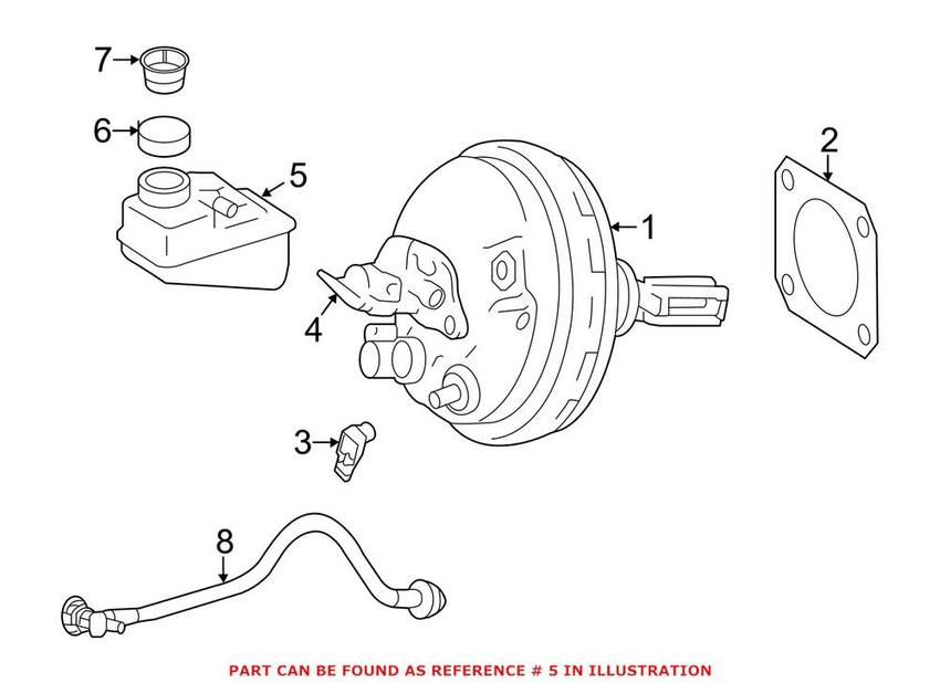 Mercedes Brake Master Cylinder Reservoir 1664300102